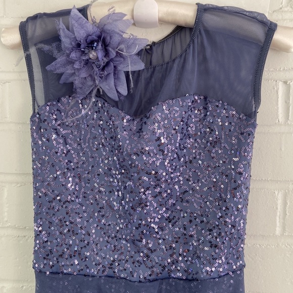 Sequin Leotard Dress ~ Performance Dress ~ Full Length Sequin Dance Dress - Picture 10 of 15